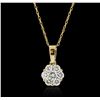 14KT Yellow Gold 0.41ctw Diamond Pendant With Chain