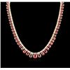 14KT Yellow Gold 48.12ctw Ruby and Diamond Necklace