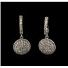 1.34ctw Diamond Dangle Earrings - 14KT White Gold