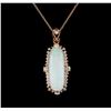 9.27ct Opal and Diamond Pendant With Chain - 14KT Rose Gold