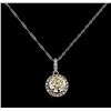 Image 1 : 1.23ctw Diamond Pendant With Chain - 14KT White Gold
