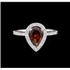 Image 2 : 1.35ct Tourmaline and Diamond Ring - 14KT White Gold