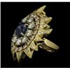 Image 1 : 18KT and 14KT Yellow Gold 3.20ct Sapphire and Diamond Ring
