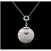 Image 1 : 14KT White Gold 2.75ctw Diamond Pendant With Chain