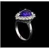Image 4 : 3.54ct Tanzanite and Diamond Ring - 14KT White Gold