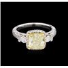 Image 2 : GIA 3.34ct Yellow Diamond Ring - 18KT White Gold