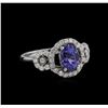 Image 1 : 1.96ct Tanzanite and Diamond Ring - 14KT White Gold