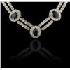 Image 1 : 14KT White Gold 15.64ctw Sapphire and Diamond Necklace
