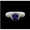 Image 2 : 14KT White Gold 1.41ct Tanzanite and Diamond Ring