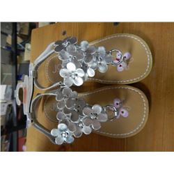 SHOES - NEW - CHILD'S - JOE - SILVER FLOWER SANDLES - SIZE 5