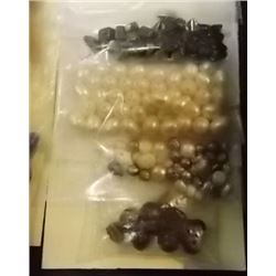 ASSORTED BEADS - TIGERS EYE, PEARLS AND MORE, PEARLS, HEMATITE - 4 BGS TTL ON CARD