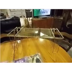 BRASS AND GLASS BREAKFAST IN BED TRAY