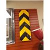 Image 1 : METAL STREET SIGN - BARICADE AHEAD - STEER CLEAR