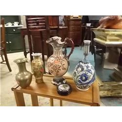 COLLECTOR'S VASES (4) & 4 COASTERS = 8PC TTL