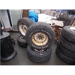 TIRES - DUNLOP RARIAL MUD ROVER - 33 X 12.5R 16.5 - WITH RIMS - ALL 4 ONE MONEY