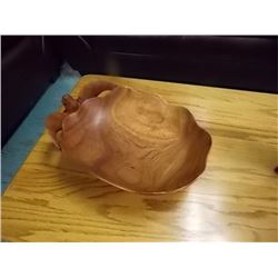 UNIQUE  CRAFTED BOWL - ALL WOOD - TURTLE - ESTIMATED RETAIL ~$400