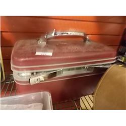 RETRO TRAVEL MAKEUP CASE WITH TRAY INSIDE
