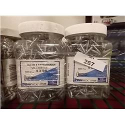 NEW JARS OF #6 X 5/8 SCREWS - 2 PER LOT - 800 PC PER JAR
