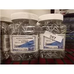 NEW JARS OF #6 X 5/8 SCREWS - 2 PER LOT - 800 PC PER JAR