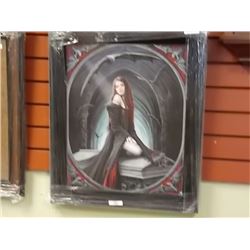 FRAMED PRINT - VAMPIRE - AWAIT THE NIGHT - ANNE STOKES - GALLERY ESTIMATE - $375