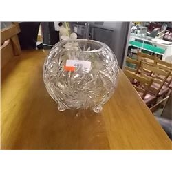 PINWHEEL CRYSTAL ROUND BALL BOWL - WITH FEET