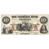 Image 1 : 1855 $10 The Farmers Bank Obsolete Note
