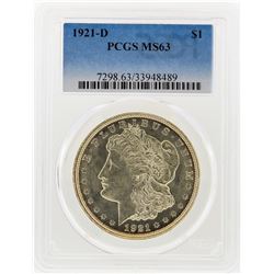 1921-D $1 Morgan Silver Dollar PCGS Graded MS63