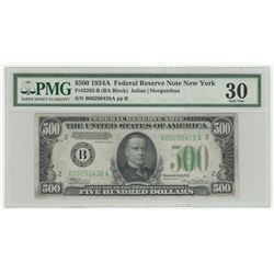 1934A $500 Federal Reserve Note New York PMG VF30