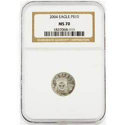 2004 $10 American Platinum Eagle Coin NGC Graded MS70