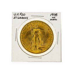 1908 $20 St. Gaudens Double Eagle Gold Coin