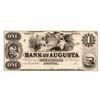 Image 1 : 1800s $1 Bank of Augusta Georgia Obsolete Bank Note