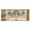 Image 1 : 1862 $10 Arkansas Treasury Warrant Obsolete Note