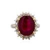 Image 2 : 14KT Yellow Gold 8.42ct Ruby and Diamond Ring