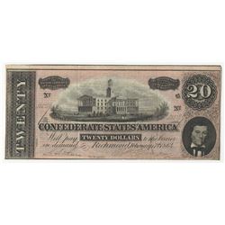1864 $20 Confederate States of America Note