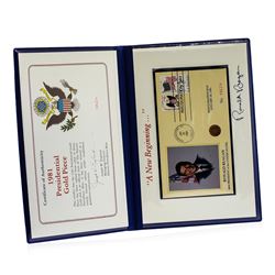 1981 Presidential Ronald Reagan 14KT Gold Piece Providence Mint Coin