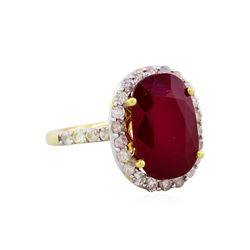 14KT Yellow Gold 10.39ct Ruby and Diamond Ring