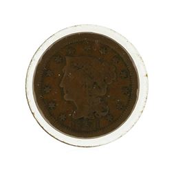 1851 Large Cent Braided Hair Coin