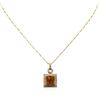 Image 4 : 14KT Two-Tone Gold 3.31ct Fire Opal and Diamond Pendant With Chain