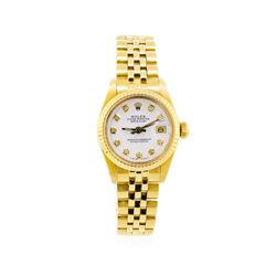 Ladies 18KT Yellow Gold Rolex President Watch with Diamond Dial