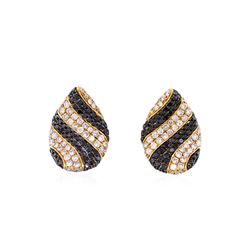 14KT Rose Gold 2.54ctw Black and White Diamond Earrings