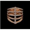 Image 2 : 14KT Rose Gold 1.23ctw Diamond Ring