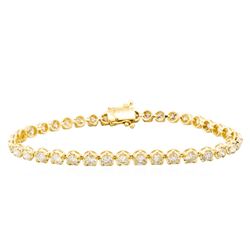 14KT Yellow Gold 7.41ctw Diamond Tennis Bracelet