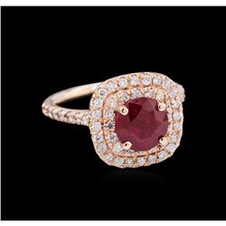 14KT Rose Gold 2.03ct Ruby and Diamond Ring