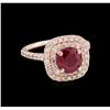 Image 1 : 14KT Rose Gold 2.03ct Ruby and Diamond Ring