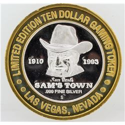 Sam's Town Las Vegas $10 Casino Gaming Token .999 Fine Silver Limited Edition