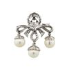 Image 2 : 18KT White Gold 1.01ctw Diamond and Pearl Brooch