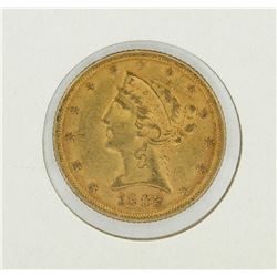 1882 $5 Liberty Head Half Eagle Gold Coin