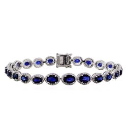 14KT White Gold 11.22ctw Sapphire and Diamond Bracelet