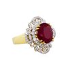 Image 1 : 14KT Yellow Gold 6.74ct Ruby and Diamond Ring