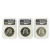 Image 2 : 3 Coin Set 1993-1995 $1 American Silver Eagle Coins NGC MS69